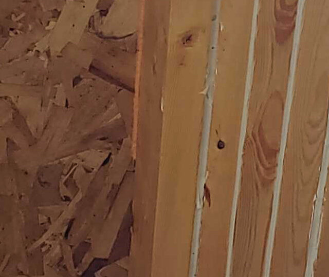 Energy star air seal with fire rated foam and red fire caulk.