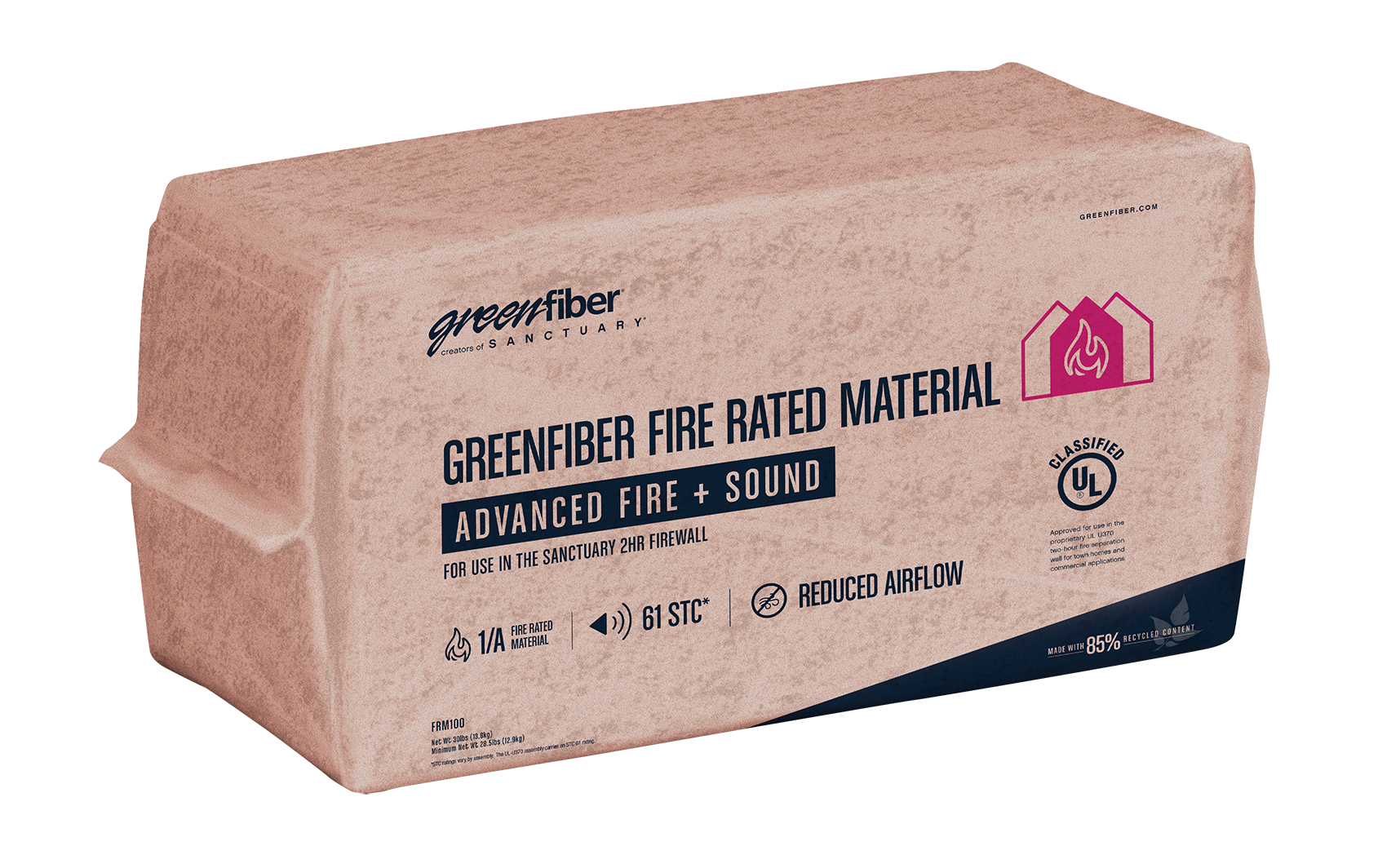 Isolated Greenfiber Fire Rated Material package.