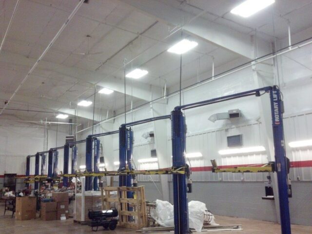 Retroshield installed in a large shop