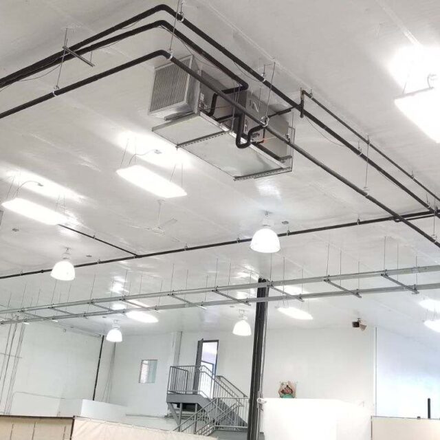 Commercial ceiling with Retroshield insulation
